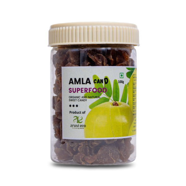 Organic Amla Jaggery Candy - 100% Pure Dried Amla with the goodness of Jaggery, Directly Produced from Our Garden, No Artificial Flavors or Colors, No Preservatives - 130g