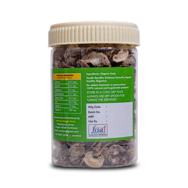 Organic Dried Amla - 100% Natural, Directly Produced from Our Garden, Rich in Vitamin C, No Artificial Flavors or Colors, No Preservatives - 100g - Image 3